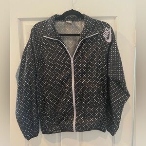 Nike Pockets Zip Black & White Polka Dot Long Sleeved Windbreaker Jacket Small